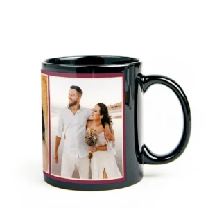 Customised Photo Mug, Black Ceramic, Personalized Coffee Cup, Business Promotional Gift 350 ML