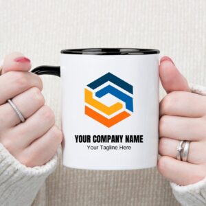 Custom Logo Color Mug, White Ceramic, Personalized Coffee Cup, Business Promotional Gift